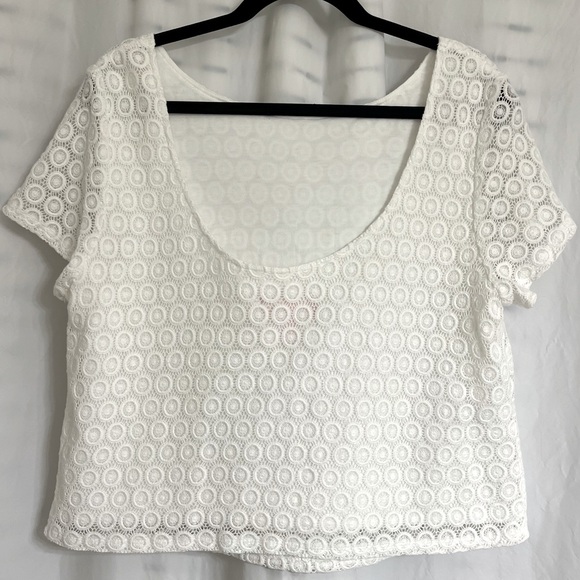 Lilly Pulitzer For Target Top White Eyelet Side Zip Cotton Crop Top Size XXL - Picture 2 of 11